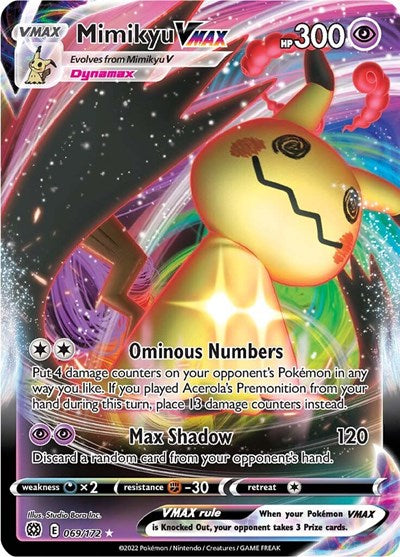 Mimikyu VMAX (SWSH09) #069/172 Ultra Rare (Holofoil Near Mint) SWSH09: Brilliant Stars Pokemon: 2022