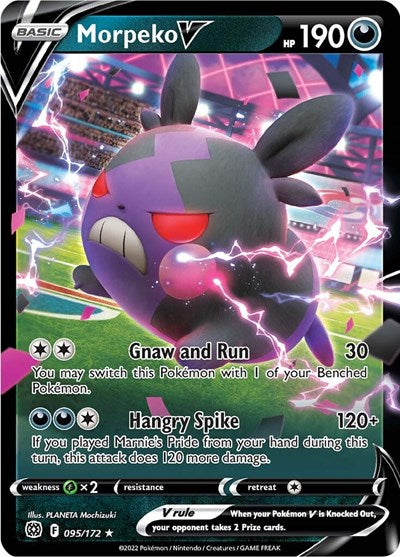 Morpeko V (SWSH09) #095/172 Ultra Rare (Holofoil Near Mint) SWSH09: Brilliant Stars Pokemon: 2022
