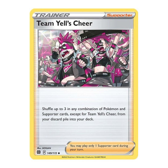 Team Yells Cheer (SWSH09) #149/172 Uncommon (Reverse Holofoil Lightly Played) SWSH09: Brilliant Stars Pokemon: 2022