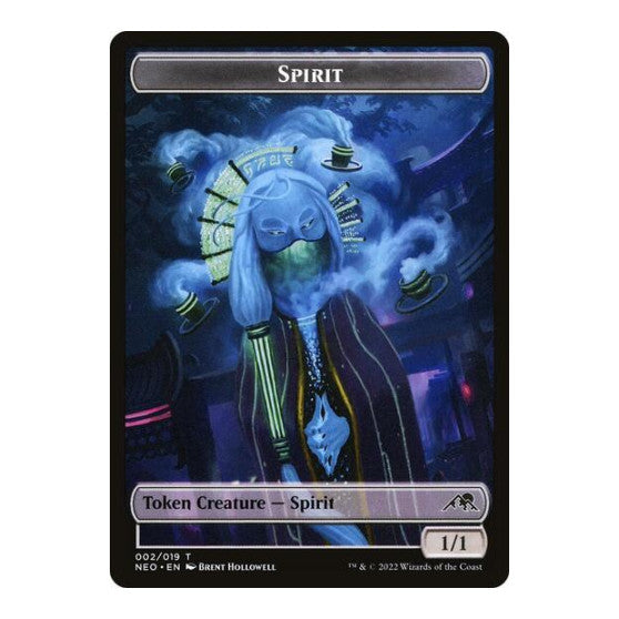 Spirit (002) // Construct (015) Double-sided Token (NEO) #2 // 15 T (Foil Near Mint) Kamigawa: Neon Dynasty Magic: The Gathering: 2022