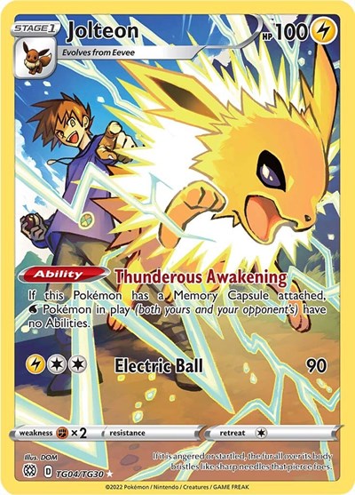 Jolteon (SWSH09:TG) #TG04/TG30 Ultra Rare SWSH09: Brilliant Stars Trainer Gallery Pokemon: 2022