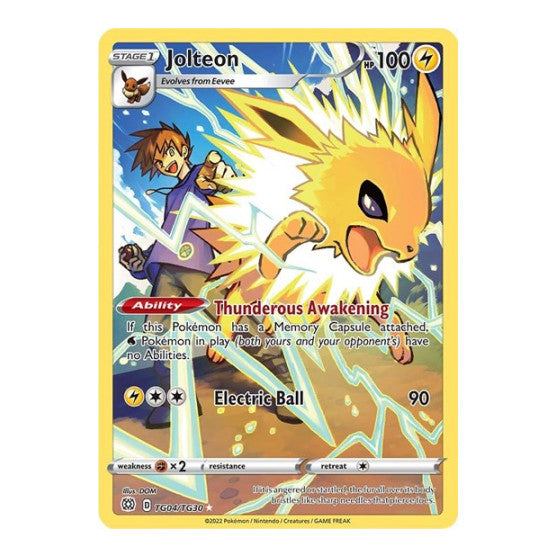 Jolteon (SWSH09:TG) #TG04/TG30 Ultra Rare (Holofoil Near Mint) SWSH09: Brilliant Stars Trainer Gallery Pokemon: 2022