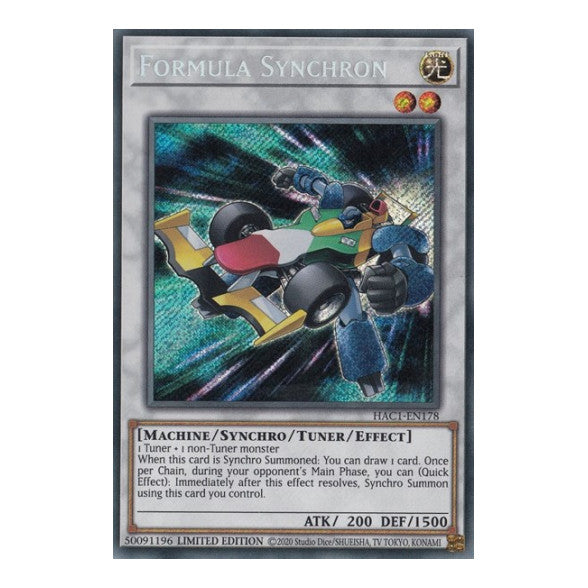 Formula Synchron (HAC1) #HAC1-EN178 Secret Rare (Limited Near Mint) Hidden Arsenal: Chapter 1 YuGiOh: 2022