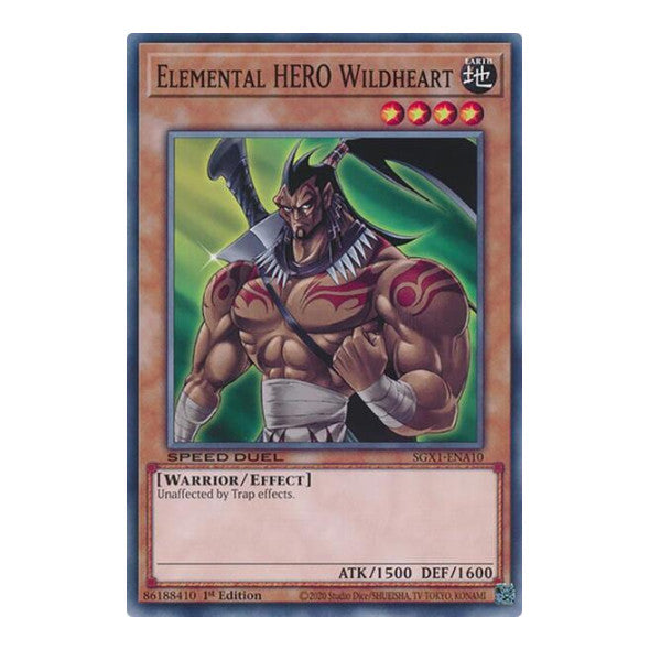 Elemental HERO Wildheart () #SGX1-ENA10 Common (1st Edition Lightly Played) Speed Duel GX: Duel Academy Box YuGiOh: 2022
