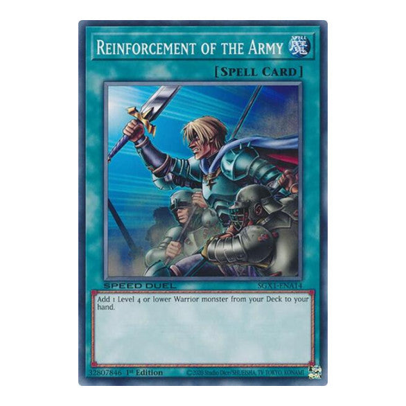 Reinforcement of the Army (A) () #SGX1-ENA14 Common (1st Edition Lightly Played) Speed Duel GX: Duel Academy Box YuGiOh: 2022
