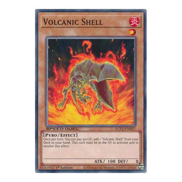 Volcanic Shell () #SGX1-ENH07 Common (1st Edition Lightly Played) Speed Duel GX: Duel Academy Box YuGiOh: 2022