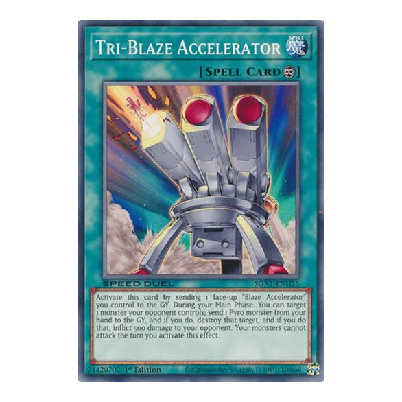 Tri-Blaze Accelerator () #SGX1-ENH15 Common (1st Edition Lightly Played) Speed Duel GX: Duel Academy Box YuGiOh: 2022
