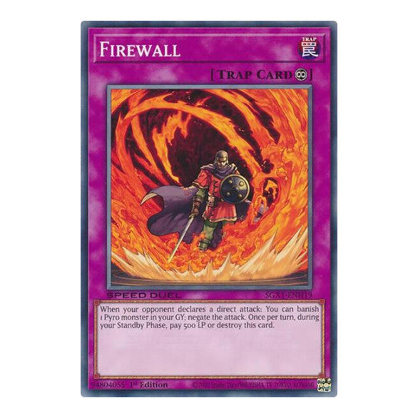 Firewall () #SGX1-ENH19 Common (1st Edition Lightly Played) Speed Duel GX: Duel Academy Box YuGiOh: 2022