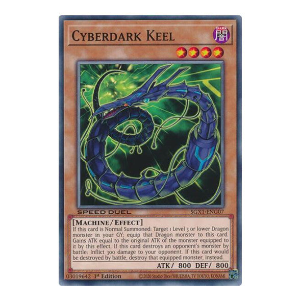 Cyberdark Keel () #SGX1-ENG07 Common (1st Edition Lightly Played) Speed Duel GX: Duel Academy Box YuGiOh: 2022