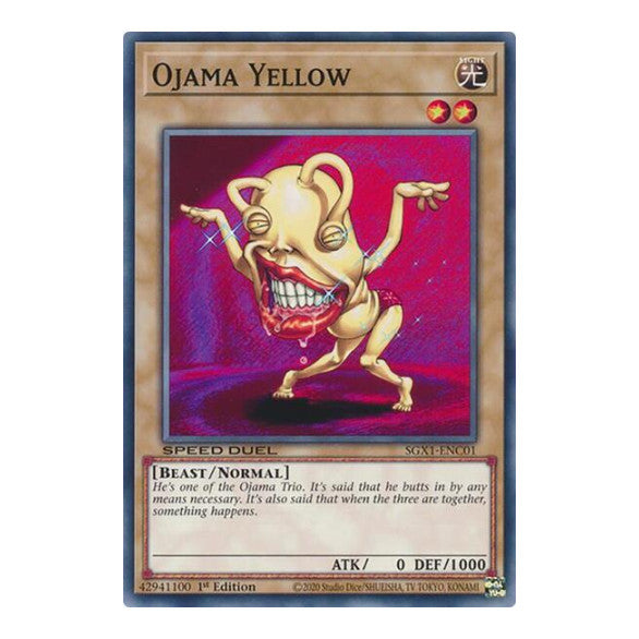 Ojama Yellow () #SGX1-ENC01 Common (1st Edition Lightly Played) Speed Duel GX: Duel Academy Box YuGiOh: 2022