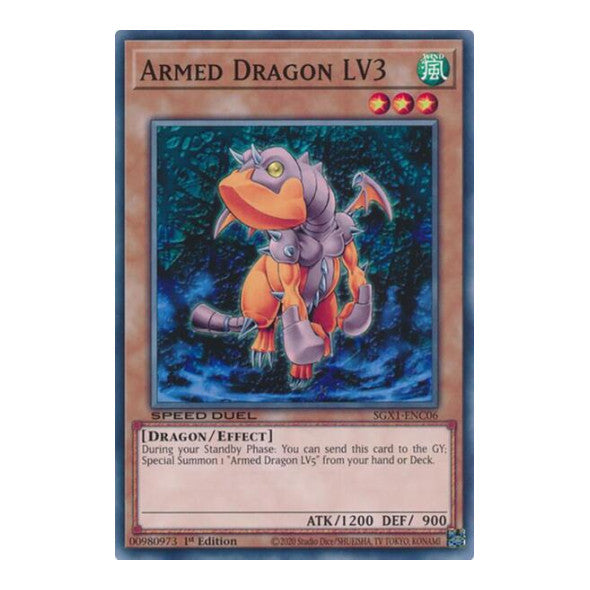 Armed Dragon LV3 () #SGX1-ENC06 Common (1st Edition Lightly Played) Speed Duel GX: Duel Academy Box YuGiOh: 2022