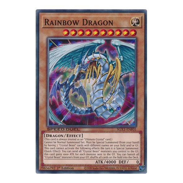 Rainbow Dragon () #SGX1-ENF01 Common (1st Edition Lightly Played) Speed Duel GX: Duel Academy Box YuGiOh: 2022