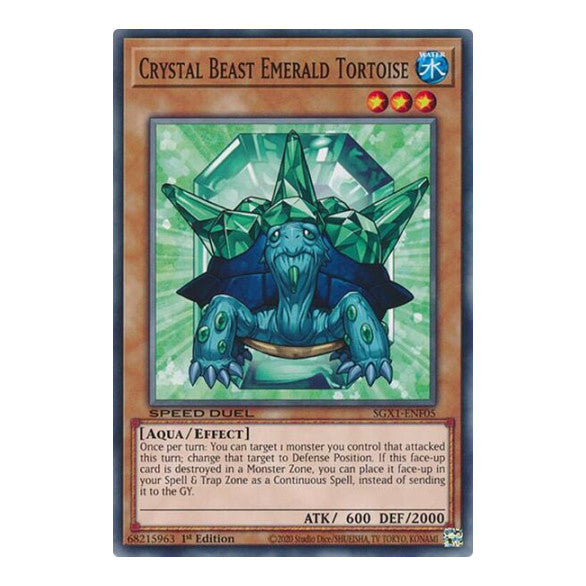 Crystal Beast Emerald Tortoise () #SGX1-ENF05 Common (1st Edition Lightly Played) Speed Duel GX: Duel Academy Box YuGiOh: 2022