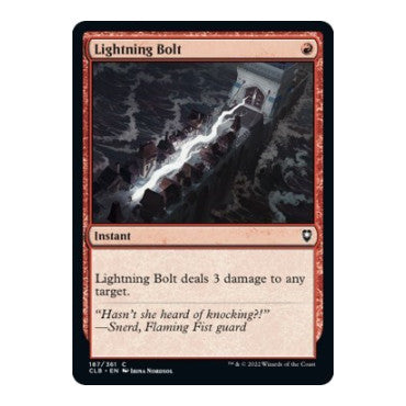 Lightning Bolt (CLB) #187 Common (Lightly Played) Commander Legends: Battle for Baldur's Gate Magic: The Gathering: 2022