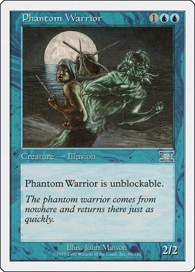 Phantom Warrior (6ED) #85 Uncommon (Moderately Played) Classic Sixth Edition Magic: The Gathering: 1999