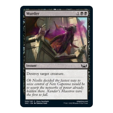 Murder (SNC) #88 Common Streets of New Capenna Magic: The Gathering: 2022