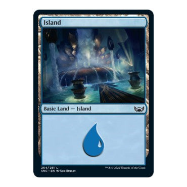 Island (264) (SNC) #264 Land (Foil Lightly Played) Streets of New Capenna Magic: The Gathering: 2022