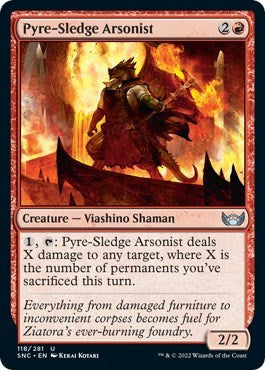 Pyre Sledge Arsonist (SNC) #118 Uncommon Streets of New Capenna Magic: The Gathering: 2022