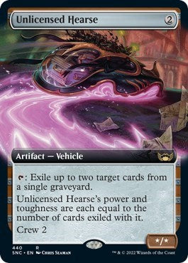Unlicensed Hearse Extended Art (SNC) #440 Rare (Lightly Played) Streets of New Capenna Magic: The Gathering: 2022