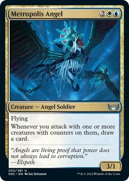 Metropolis Angel (SNC) #203 Uncommon (Lightly Played) Streets of New Capenna Magic: The Gathering: 2022
