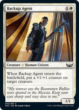 Backup Agent (SNC) #2 Common (Lightly Played) Streets of New Capenna Magic: The Gathering: 2022