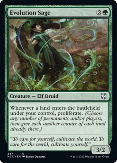 Evolution Sage (NCC) #287 Uncommon (Lightly Played) Commander: Streets of New Capenna Magic: The Gathering: 2022