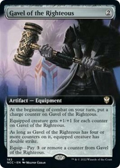 Gavel of the Righteous Extended Art (NCC) #183 Rare (Lightly Played) Commander: Streets of New Capenna Magic: The Gathering: 2022