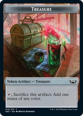 Treasure Token 015 (SNC) #15 T (Lightly Played) Streets of New Capenna Magic: The Gathering: 2022