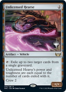Unlicensed Hearse (PPSNC) #246p Rare (Lightly Played) Promo Pack: Streets of New Capenna Magic: The Gathering: 2022