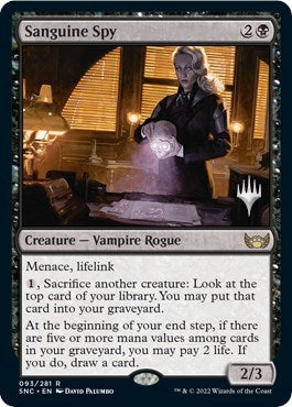 Sanguine Spy (PPSNC) #93p Rare (Lightly Played) Promo Pack: Streets of New Capenna Magic: The Gathering: 2022