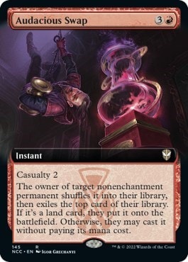 Audacious Swap Extended Art (NCC) #145 Rare (Lightly Played) Commander: Streets of New Capenna Magic: The Gathering: 2022