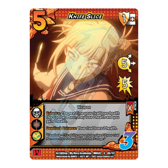 Knife Slice (MHA2) #86/117 Common (1st Edition Normal Lightly Played) UniVersus: My Hero Academia: Crimson Rampage UniVersus: 2022