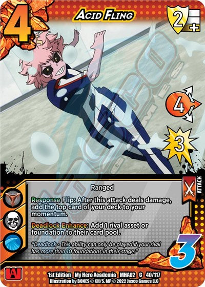 Acid Fling (MHA2) #40/117 Common (1st Edition Normal Lightly Played) UniVersus: My Hero Academia: Crimson Rampage UniVersus: 2022