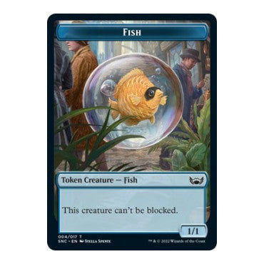 Fish // Spirit Double-Sided Token (SNC) #4 // 3 T (Foil Near Mint) Streets of New Capenna Magic: The Gathering: 2022