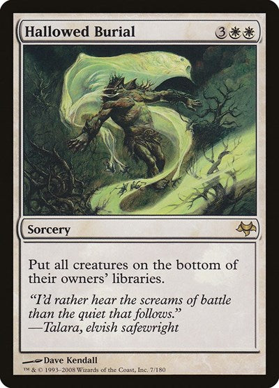 Hallowed Burial (EVE) #7 Rare (Lightly Played) Eventide Magic: The Gathering: 2008