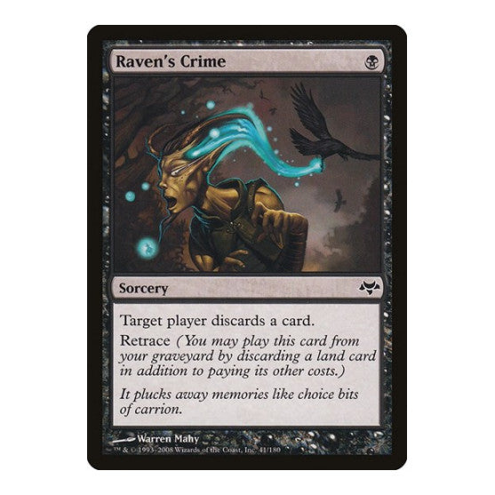Raven's Crime (EVE) #41 Common (Lightly Played) Eventide Magic: The Gathering: 2008