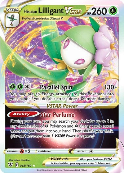 Hisuian Lilligant VSTAR (SWSH10) #018/189 Ultra Rare (Holofoil Near Mint) SWSH10: Astral Radiance Pokemon: 2022