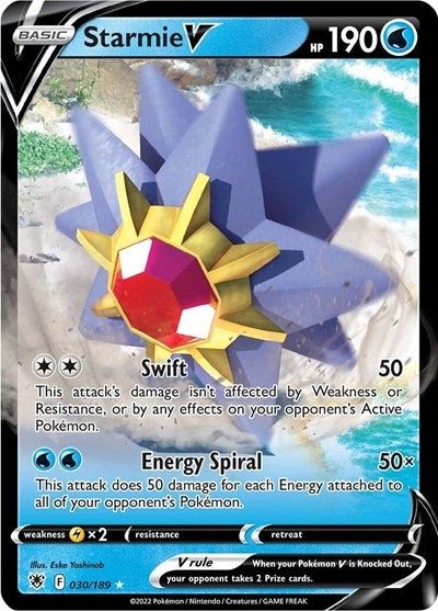 Starmie V (SWSH10) #030/189 Ultra Rare (Holofoil Near Mint) SWSH10: Astral Radiance Pokemon: 2022