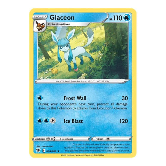 Glaceon (SWSH10) #038/189 Rare (Moderately Played) SWSH10: Astral Radiance Pokemon: 2022