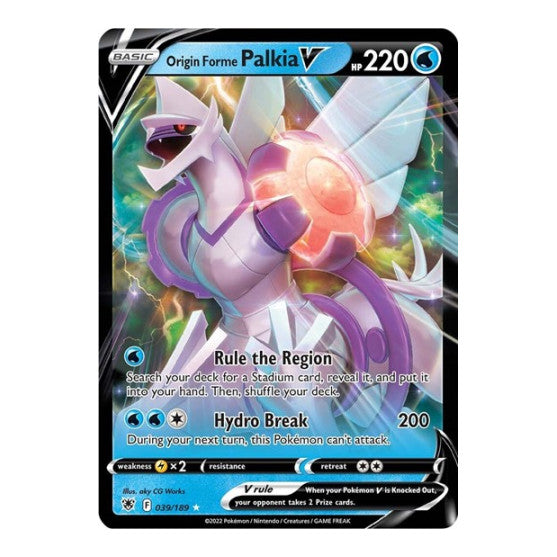 Origin Forme Palkia V (SWSH10) #039/189 Ultra Rare SWSH10: Astral Radiance Pokemon: 2022