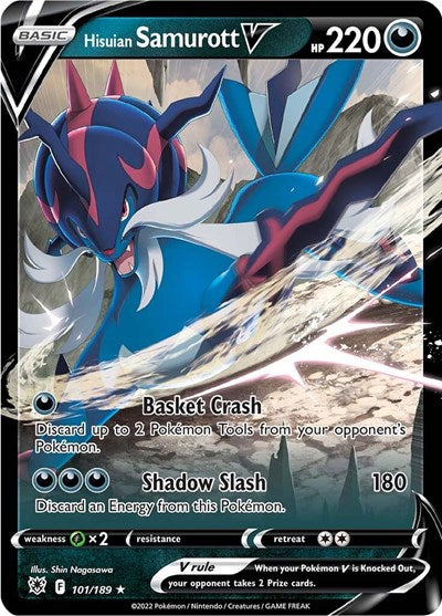 Hisuian Samurott V (SWSH10) #101/189 Ultra Rare (Holofoil Near Mint) SWSH10: Astral Radiance Pokemon: 2022