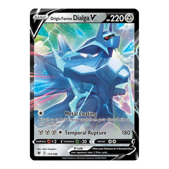 Origin Forme Dialga V (SWSH10) #113/189 Ultra Rare (Holofoil Near Mint) SWSH10: Astral Radiance Pokemon: 2022