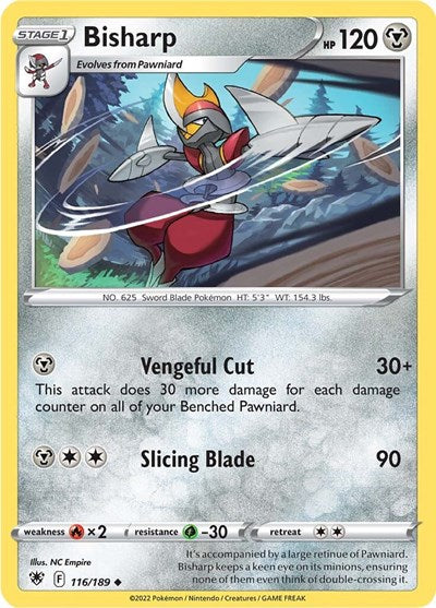 Bisharp (SWSH10) #116/189 Uncommon (Reverse Holofoil Lightly Played) SWSH10: Astral Radiance Pokemon: 2022