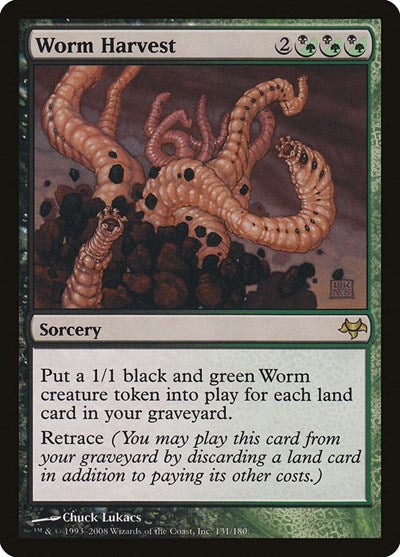 Worm Harvest (EVE) #131 Rare (Lightly Played) Eventide Magic: The Gathering: 2008