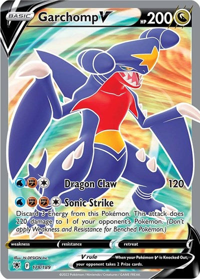 Garchomp V (Full Art) (SWSH10) #178/189 Ultra Rare (Holofoil Near Mint) SWSH10: Astral Radiance Pokemon: 2022