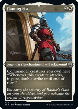 Flaming Fist Foil Etched (CLB) #474 Common (Foil Lightly Played) Commander Legends: Battle for Baldur's Gate Magic: The Gathering: 2022