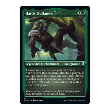 Hardy Outlander (Foil Etched) (CLB) #517 Uncommon (Foil Lightly Played) Commander Legends: Battle for Baldur's Gate Magic: The Gathering: 2022