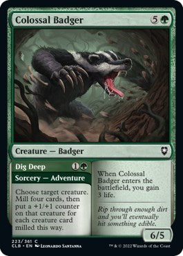 Colossal Badger (CLB) #223 Common (Lightly Played) Commander Legends: Battle for Baldur's Gate Magic: The Gathering: 2022