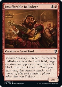 Insufferable Balladeer (CLB) #184 Common (Lightly Played) Commander Legends: Battle for Baldur's Gate Magic: The Gathering: 2022