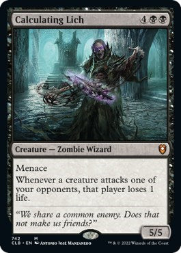 Calculating Lich (CLB) #742 Mythic Rare Commander Legends: Battle for Baldur's Gate Magic: The Gathering: 2022